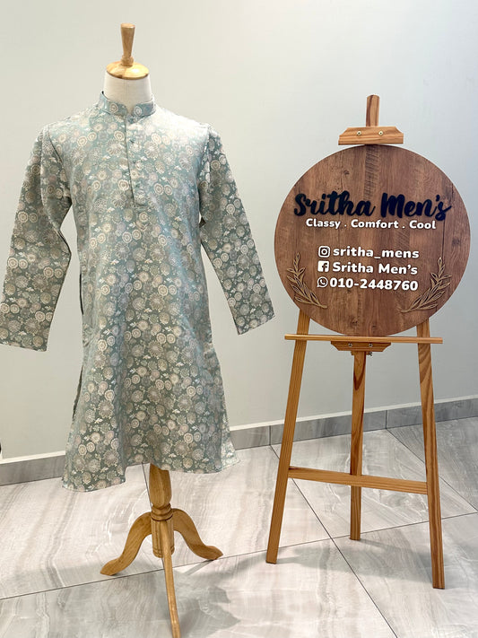 SM0925/26-02-11 Green Heavy Design Brocade Kurta Set