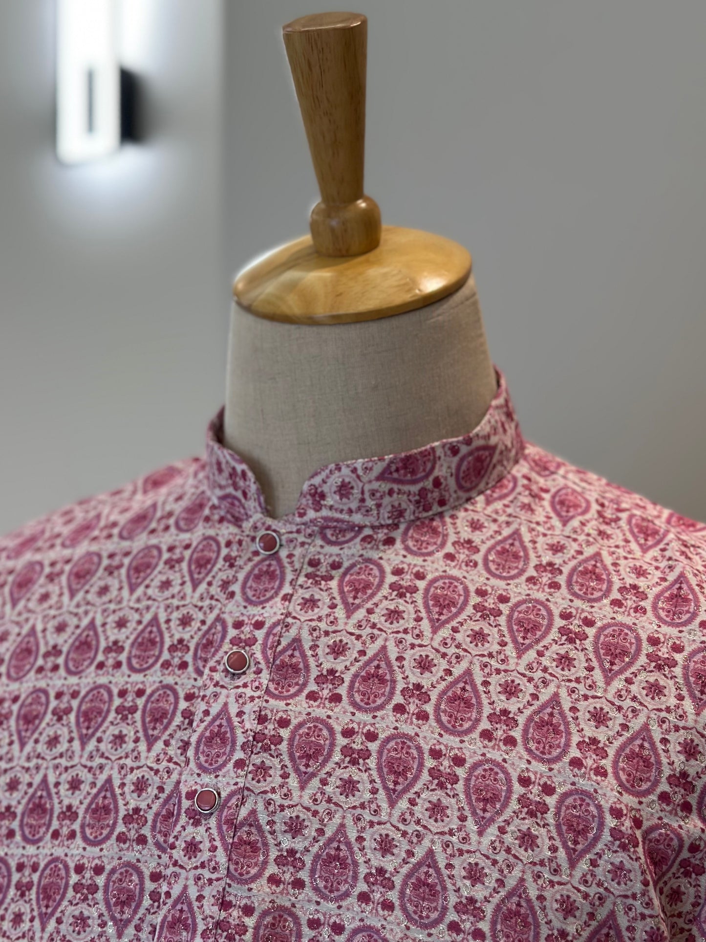 SM0625-02-04 Magenta Pink Silk Blend with Lining Kurta Set
