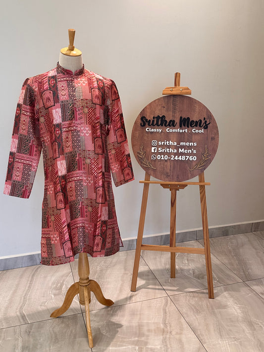 SM1125-02-13 Pink Shade Light Silk Blend Kurta Set