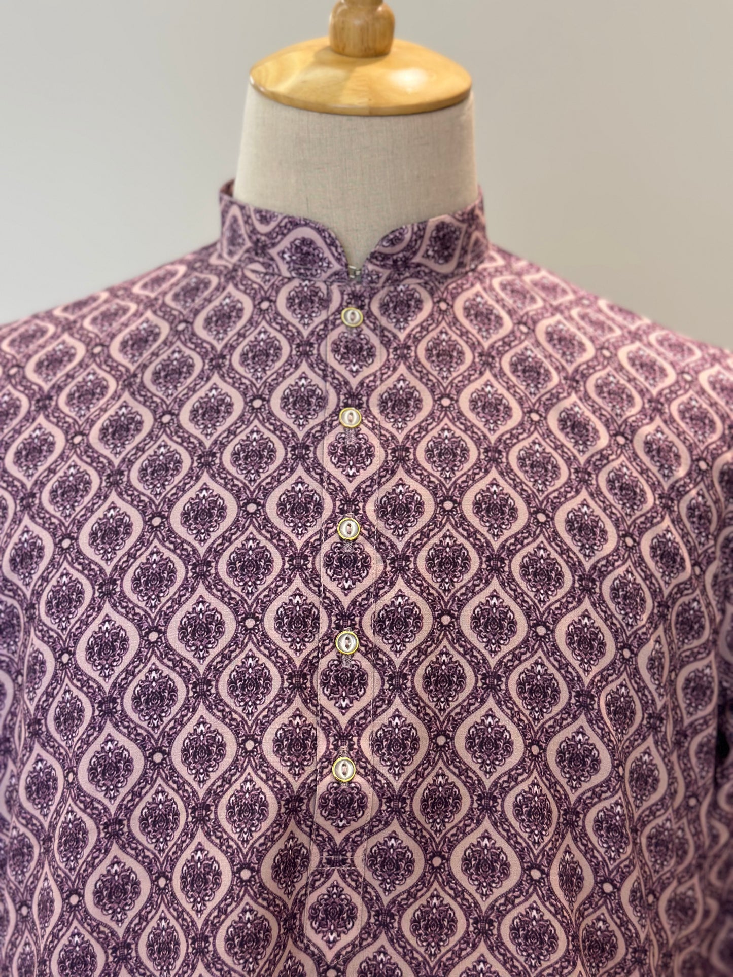 SM0625-01-11 Lavender Khadi Silk Kurta