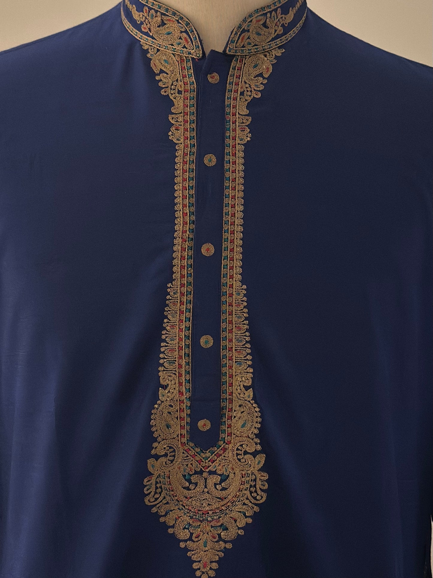 SM0625-06-0 Dark Blue Soft Cotton Silk Blend Kurta Set