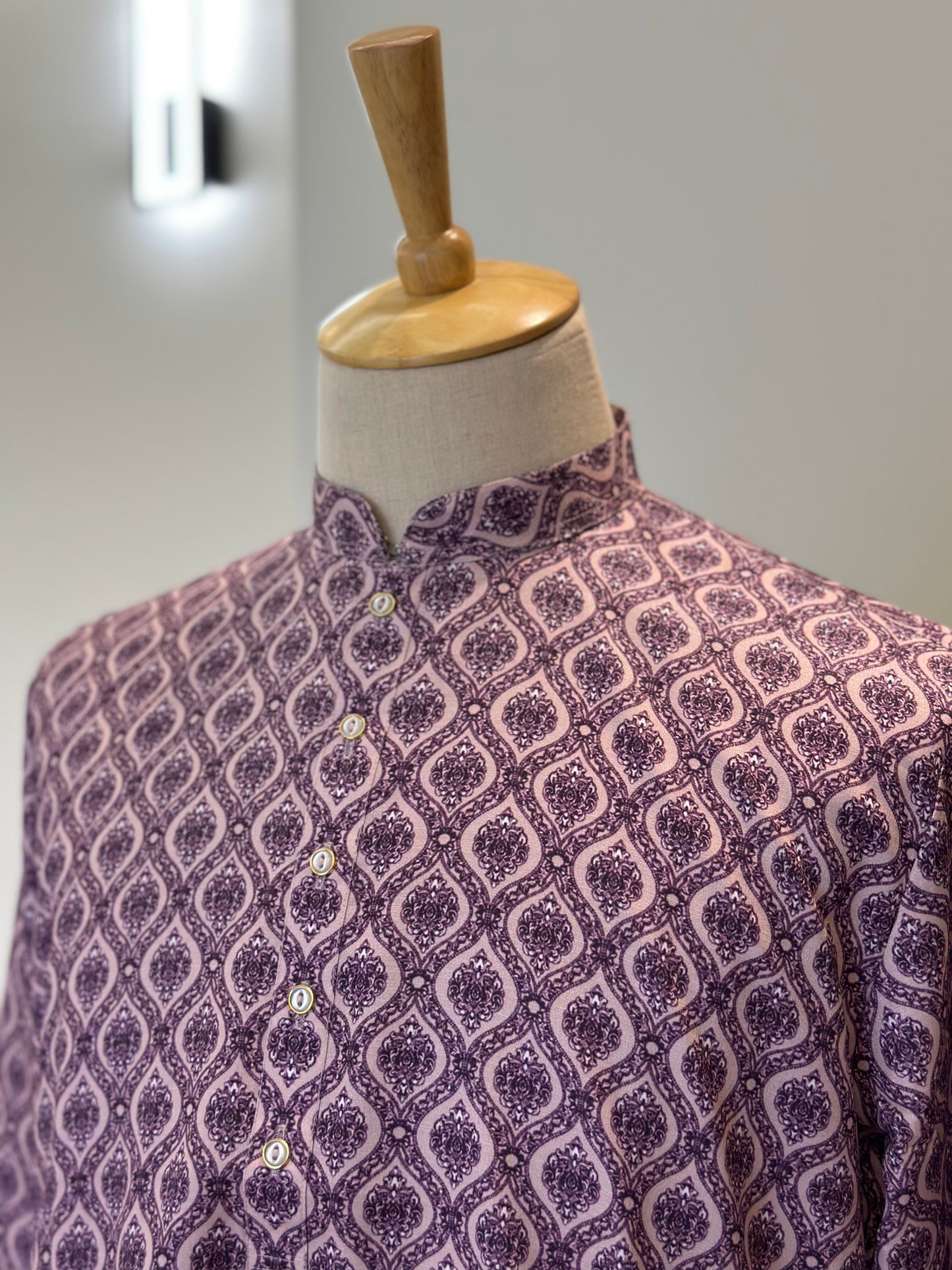 SM0625-01-11 Lavender Khadi Silk Kurta