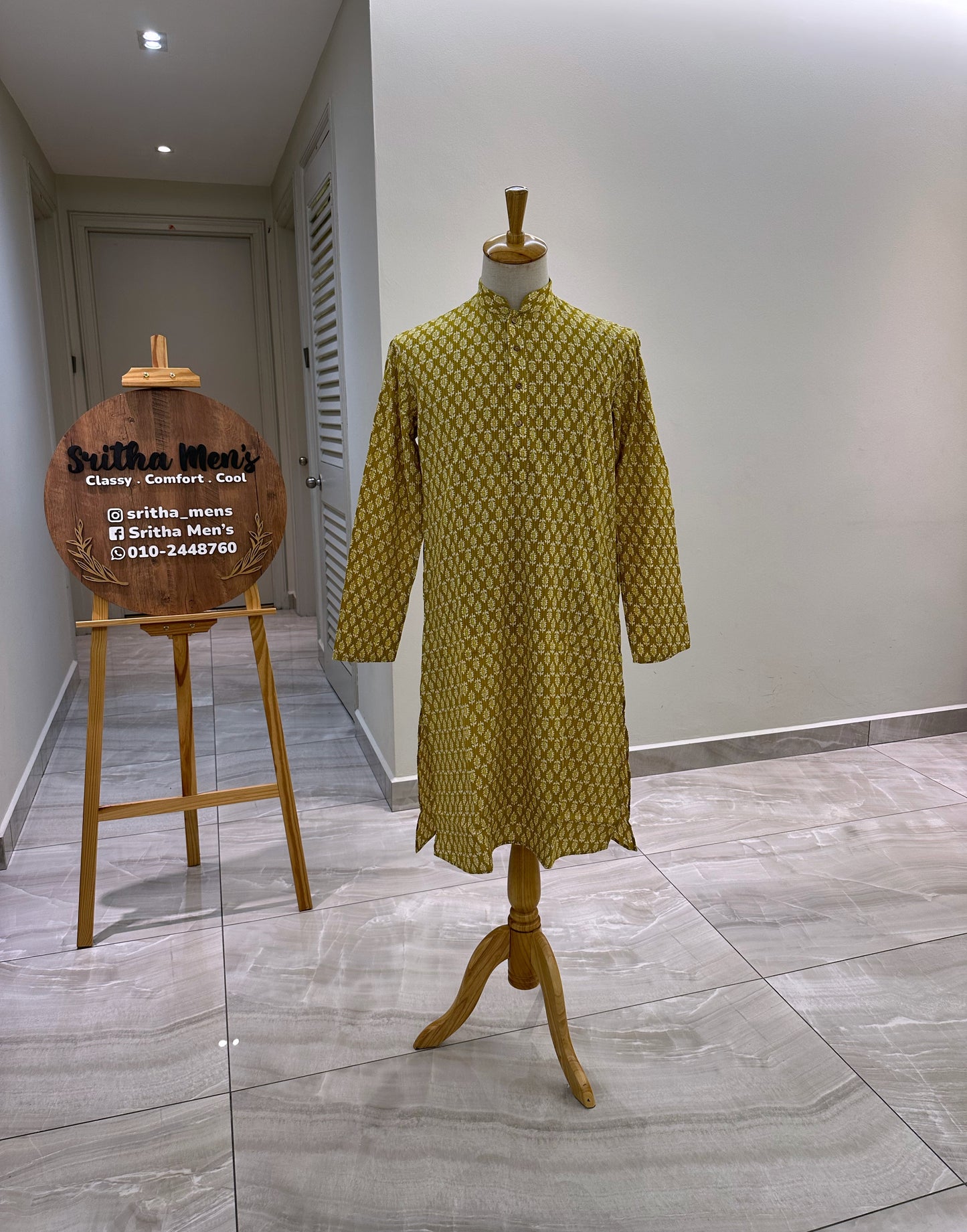SM1123-06-03 Mustard Soft Cotton Kurta Set