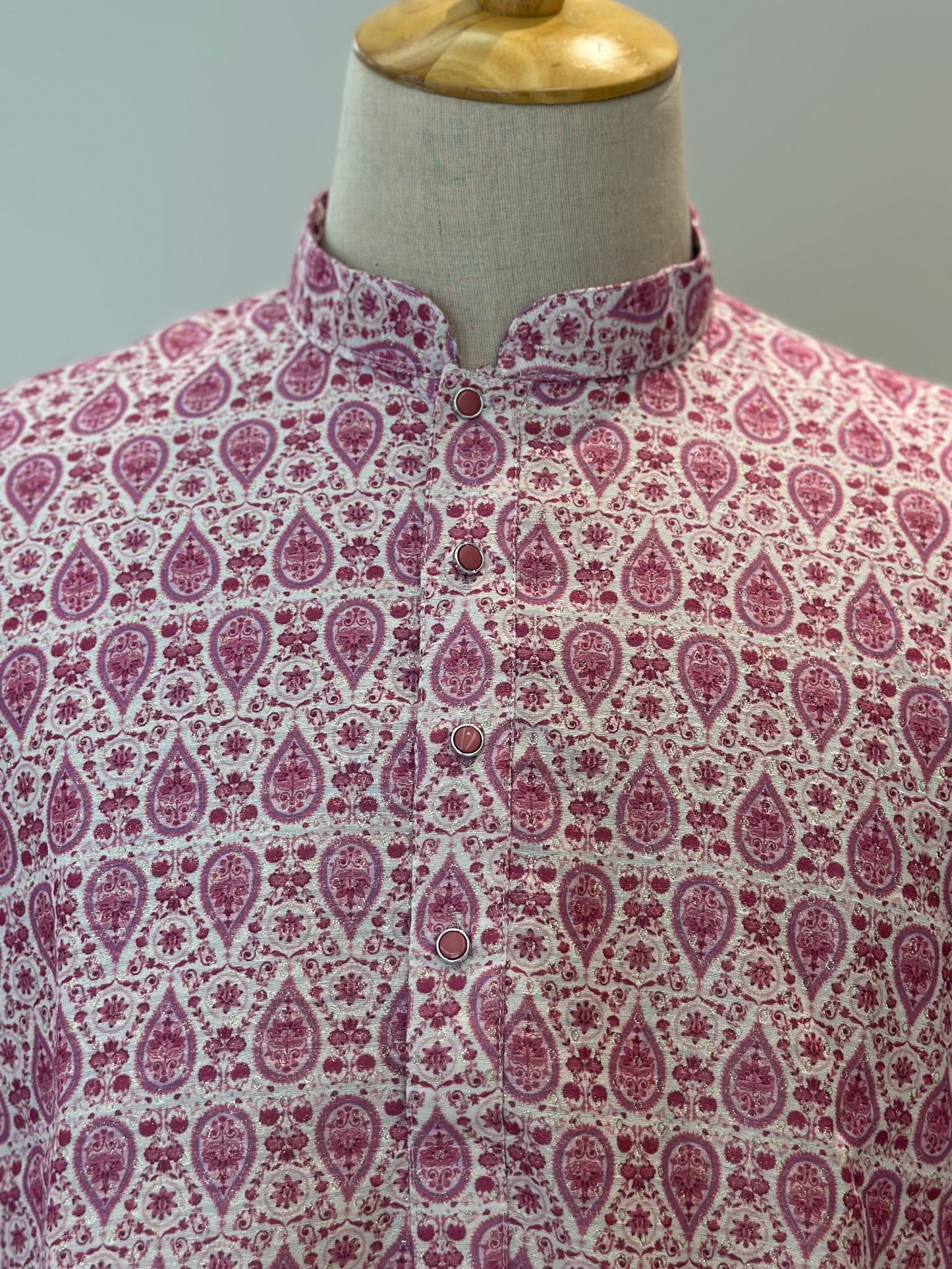 SM0625-02-04 Magenta Pink Silk Blend with Lining Kurta Set