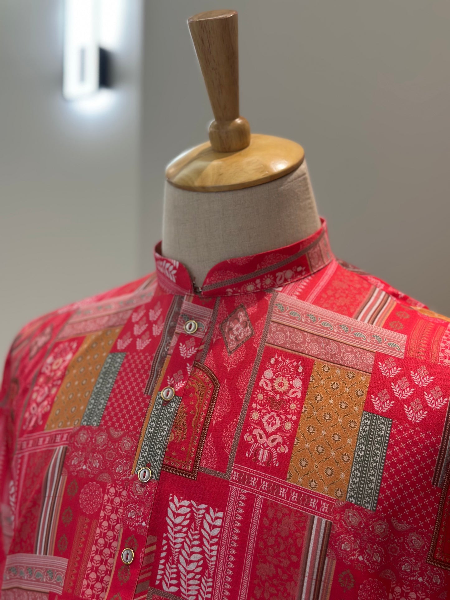 SM0625-01-04 Pink Printed Cotton Kurta