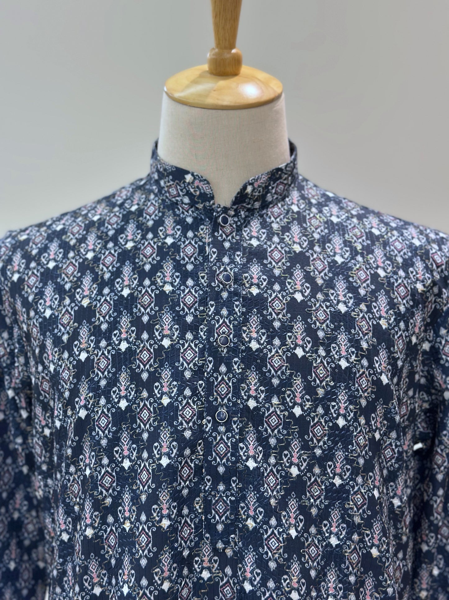 SM0525-02-13 Navy Blue Soft Cotton Kurta Set