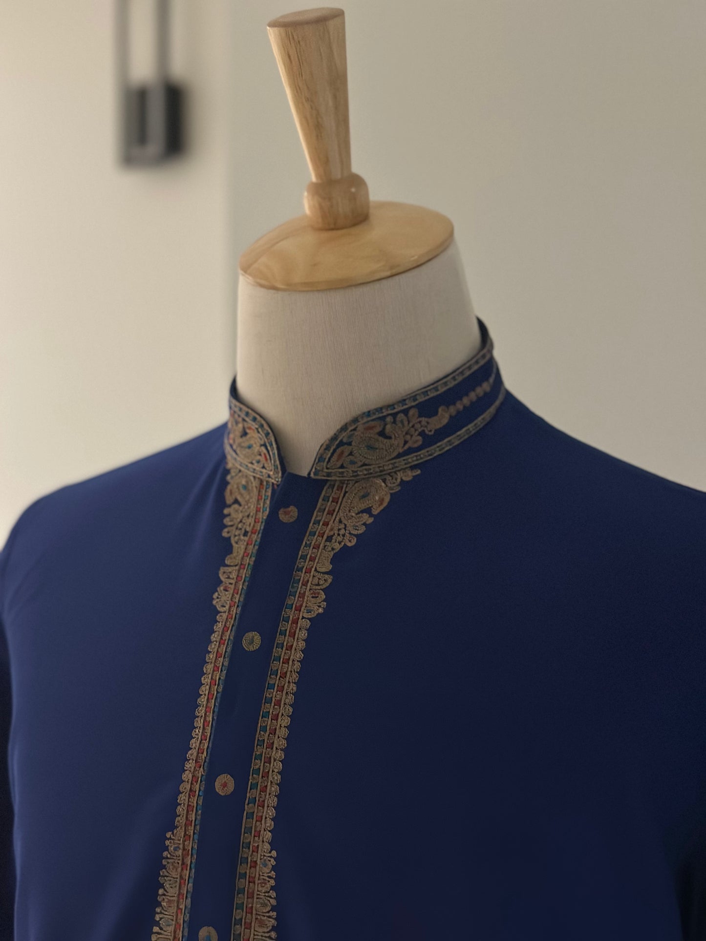 SM0625-06-0 Dark Blue Soft Cotton Silk Blend Kurta Set