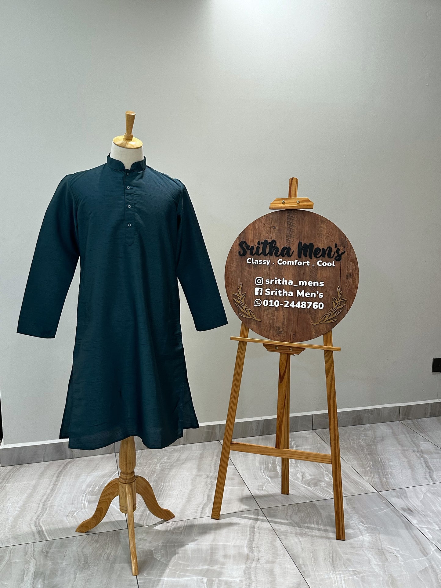 SM0724-06-10 Bottle Green Soft Silk Kurta Set