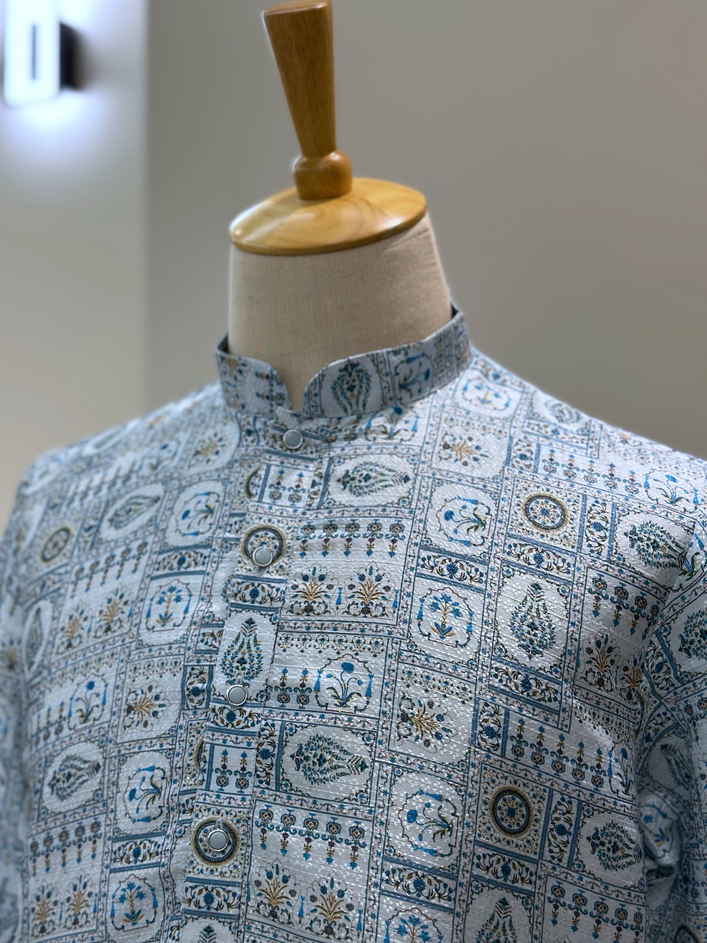 SM0525-02-14 Light Blue Soft Silk Blend Kurta Set