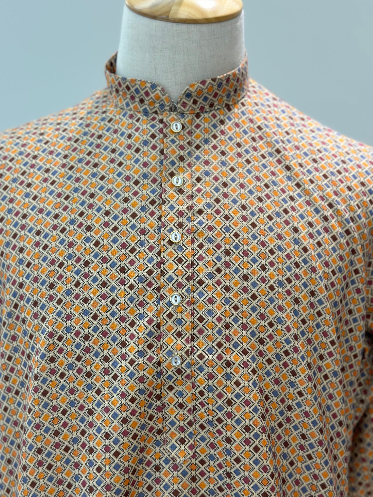 SM0924-01-17 Orange Soft Cotton Blend Kurta