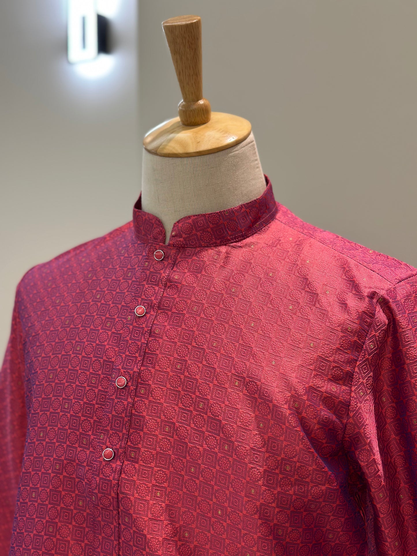 SM1024-02-09 Rani Pink Silk Blend Kurta Set