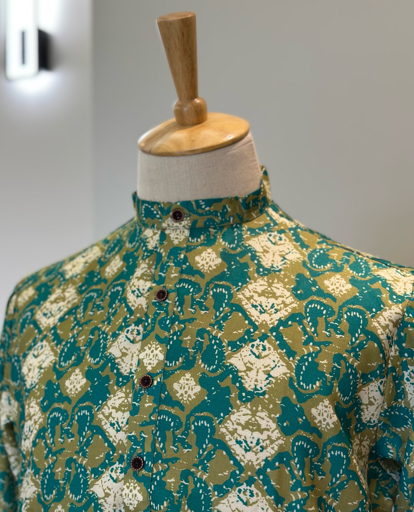SM0225-03-04 Green Yellow Cotton Kurta