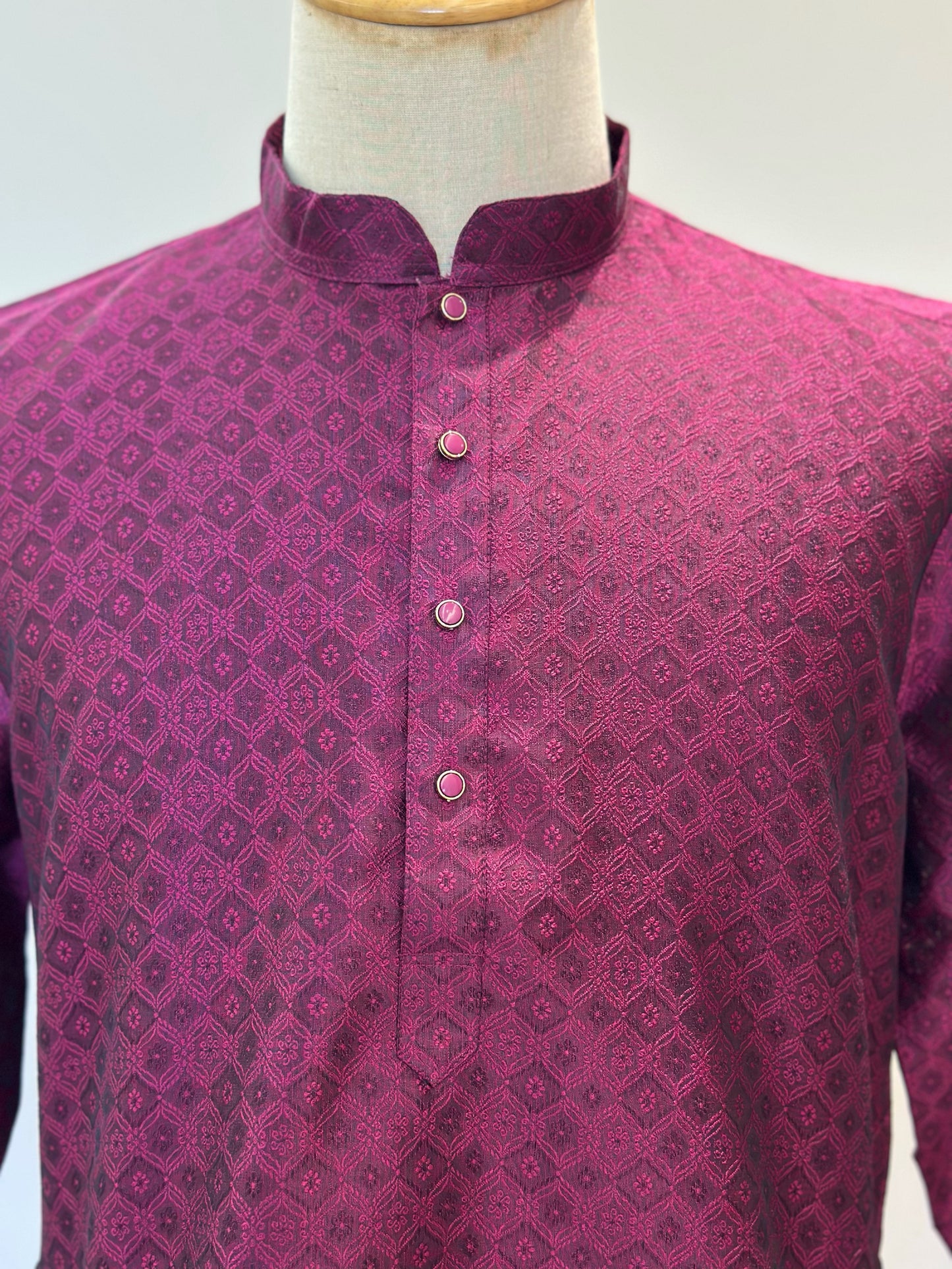 SM0525-02-02 Dark Wine Purple Kurta Set