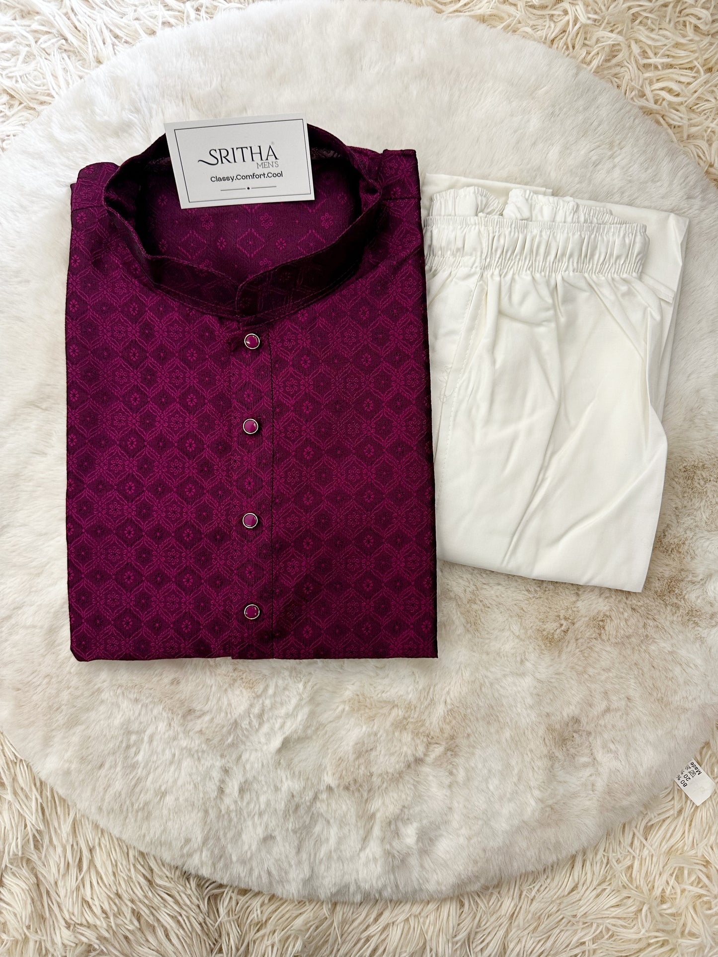 SM0525-02-02 Dark Wine Purple Kurta Set