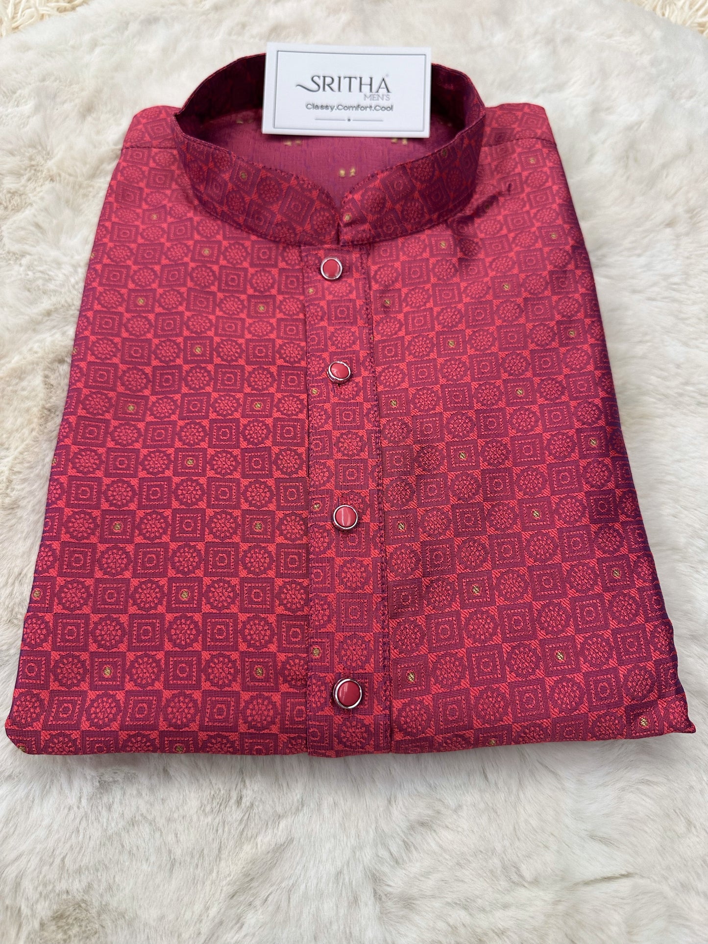 SM1024-02-09 Rani Pink Silk Blend Kurta Set