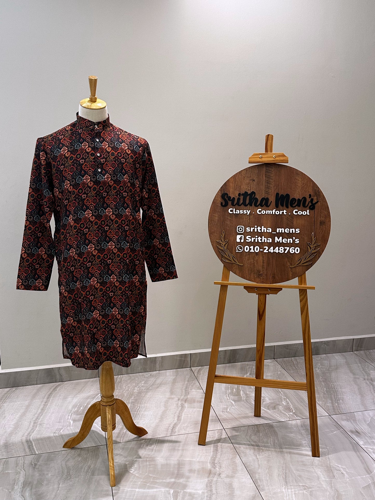 SM0625-01-13 Multi Colour Viscose Print Kurta