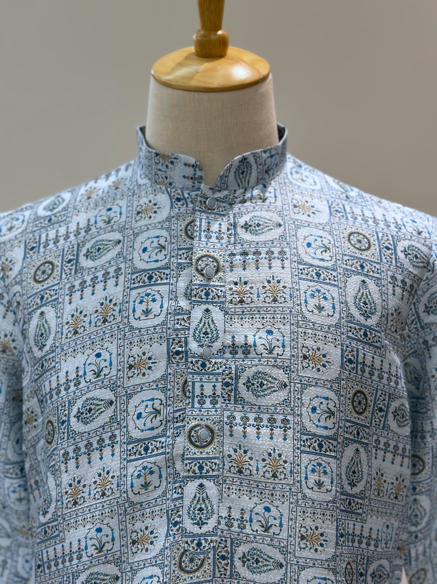 SM0525-02-14 Light Blue Soft Silk Blend Kurta Set