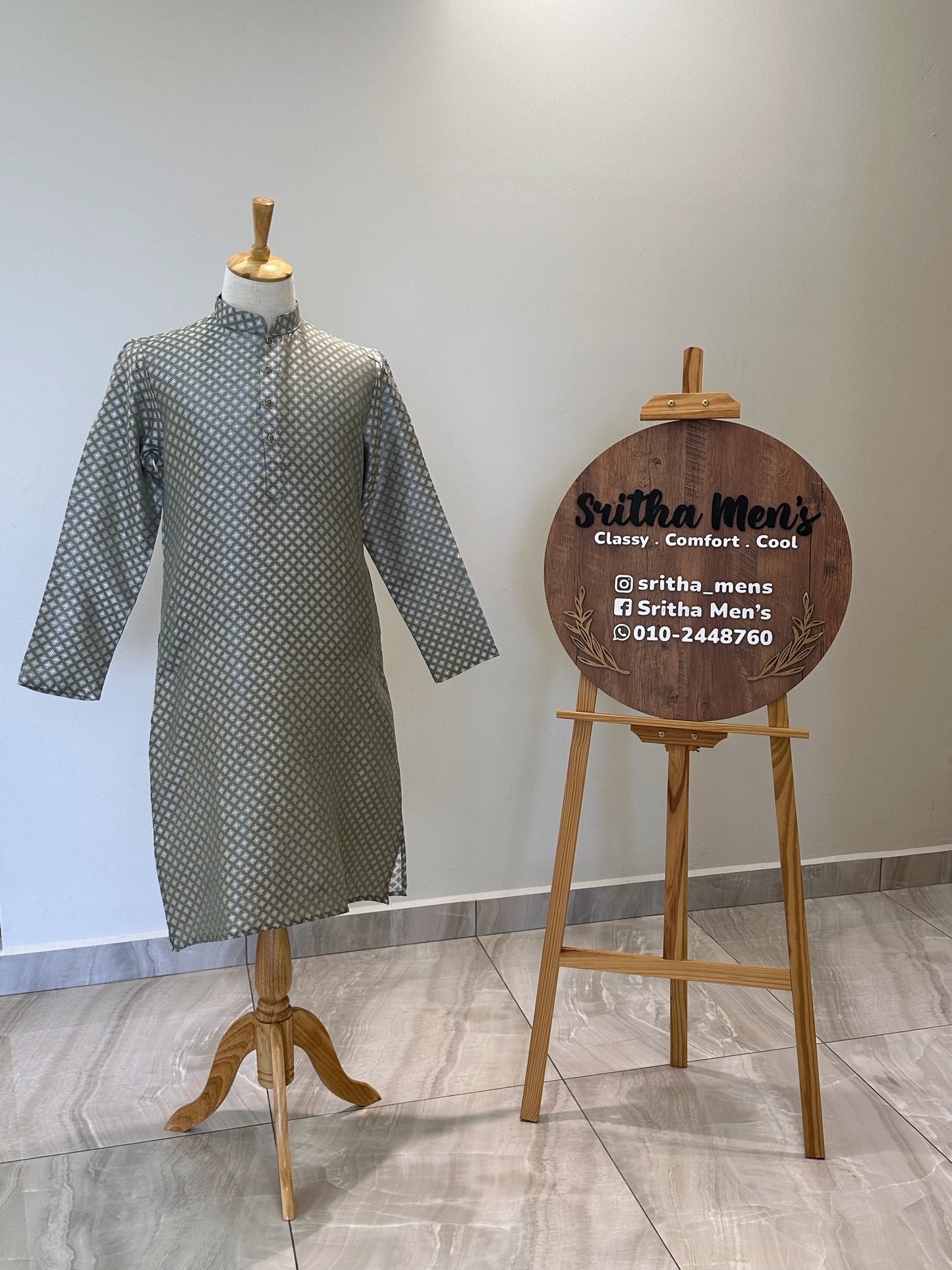 SM0724-02-12 Pistachio Green Jacquard Silk Blend Kurta Set