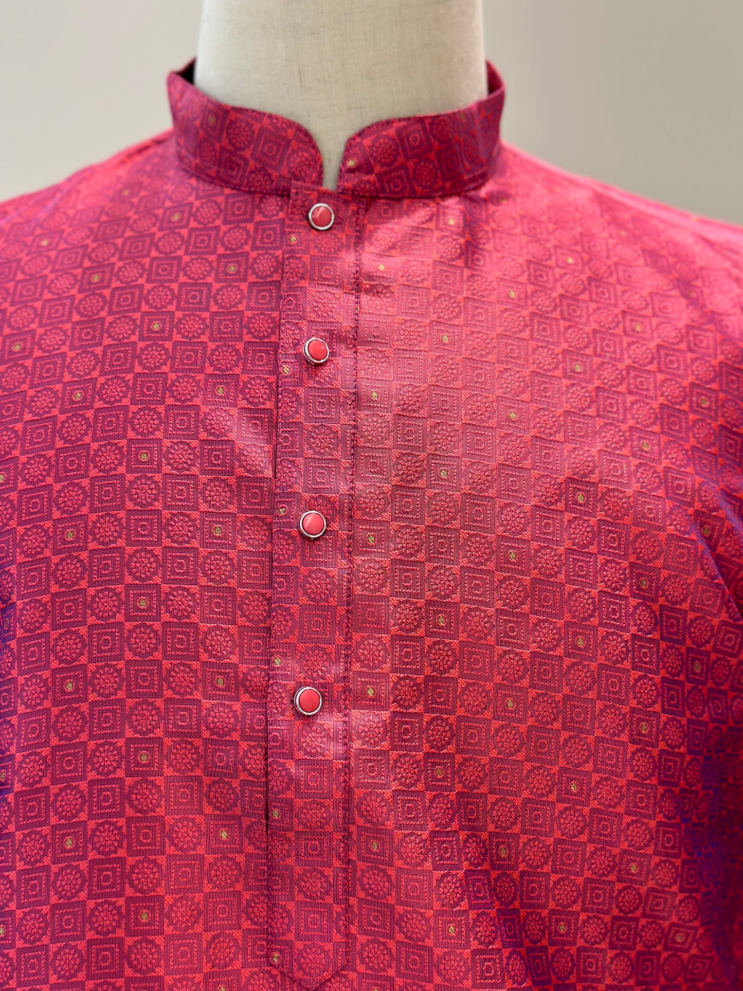 SM1024-02-09 Rani Pink Silk Blend Kurta Set