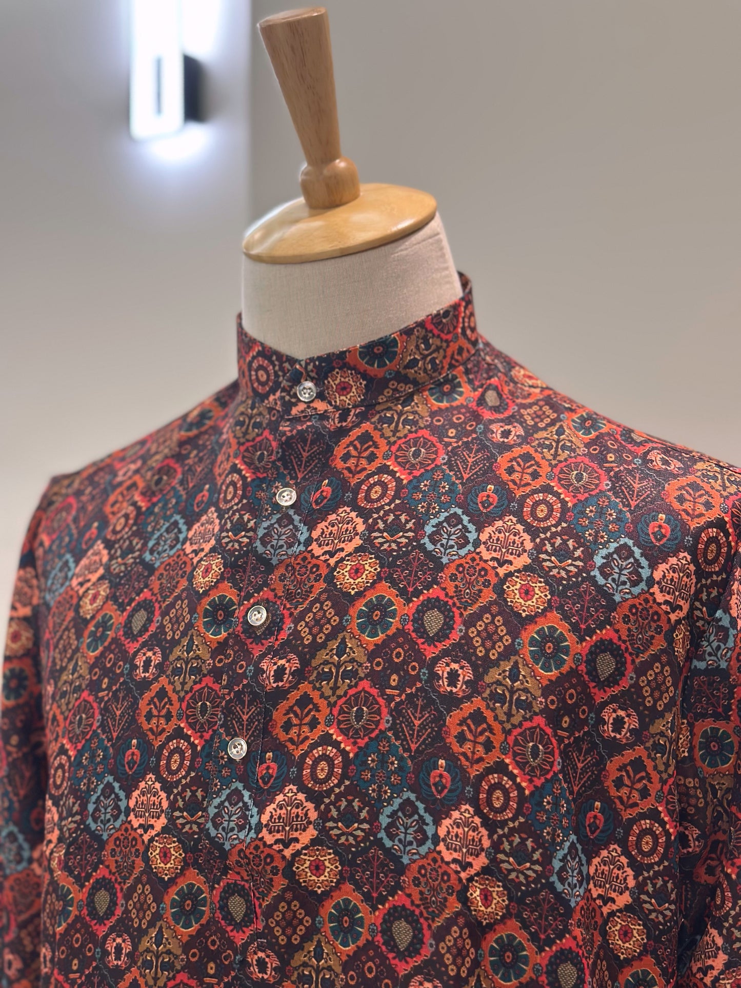 SM0625-01-13 Multi Colour Viscose Print Kurta