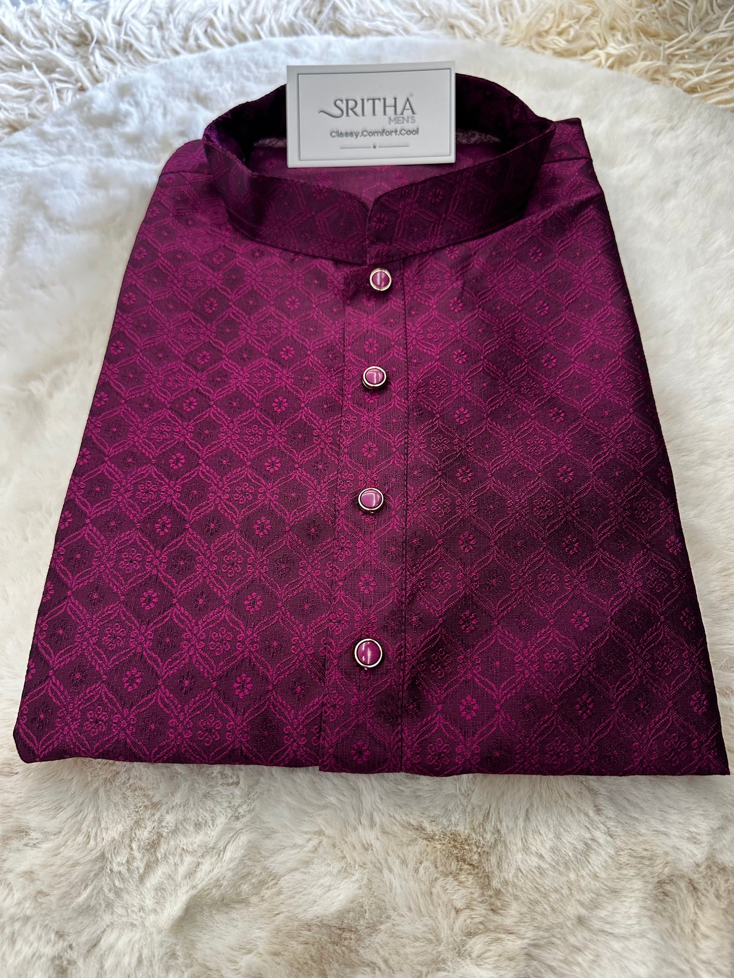 SM0525-02-02 Dark Wine Purple Kurta Set