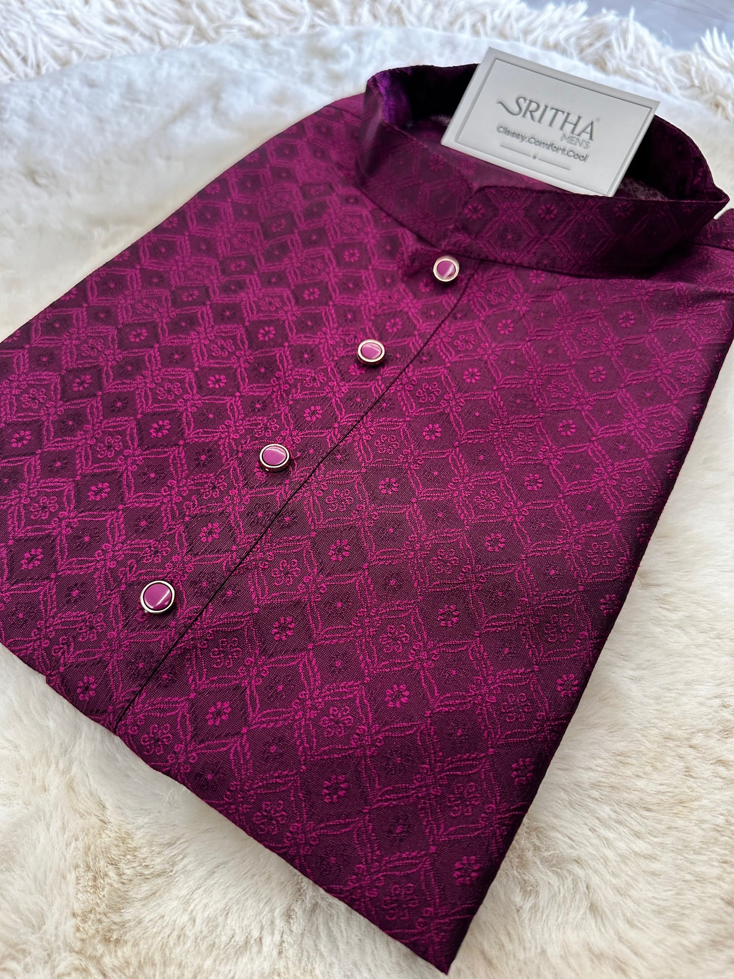 SM0525-02-02 Dark Wine Purple Kurta Set