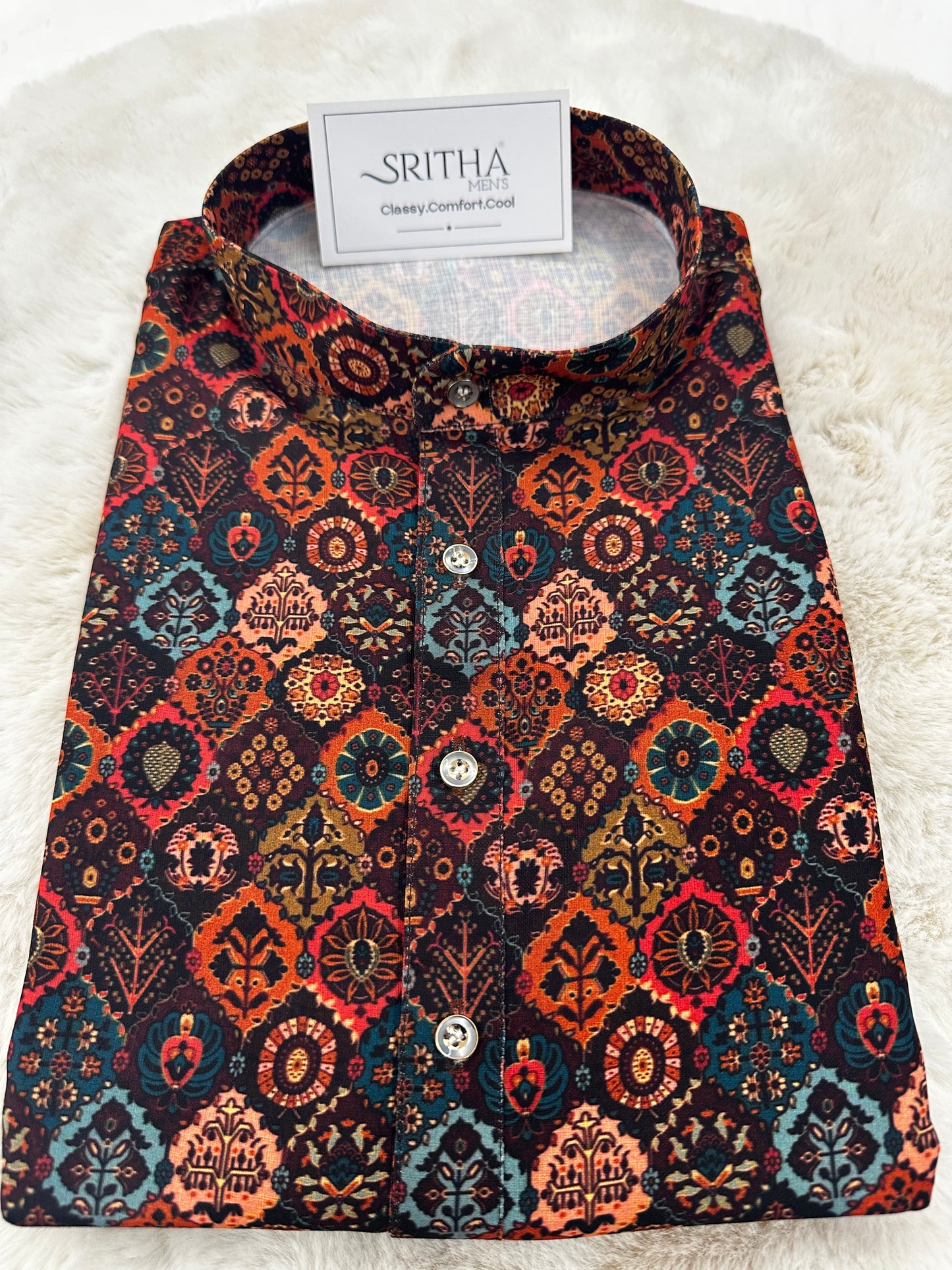 SM0625-01-13 Multi Colour Viscose Print Kurta