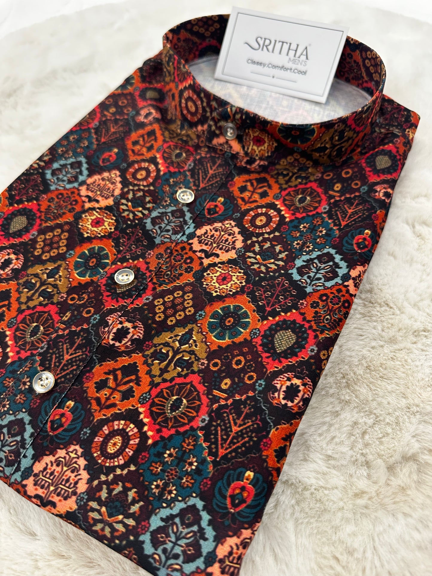 SM0625-01-13 Multi Colour Viscose Print Kurta