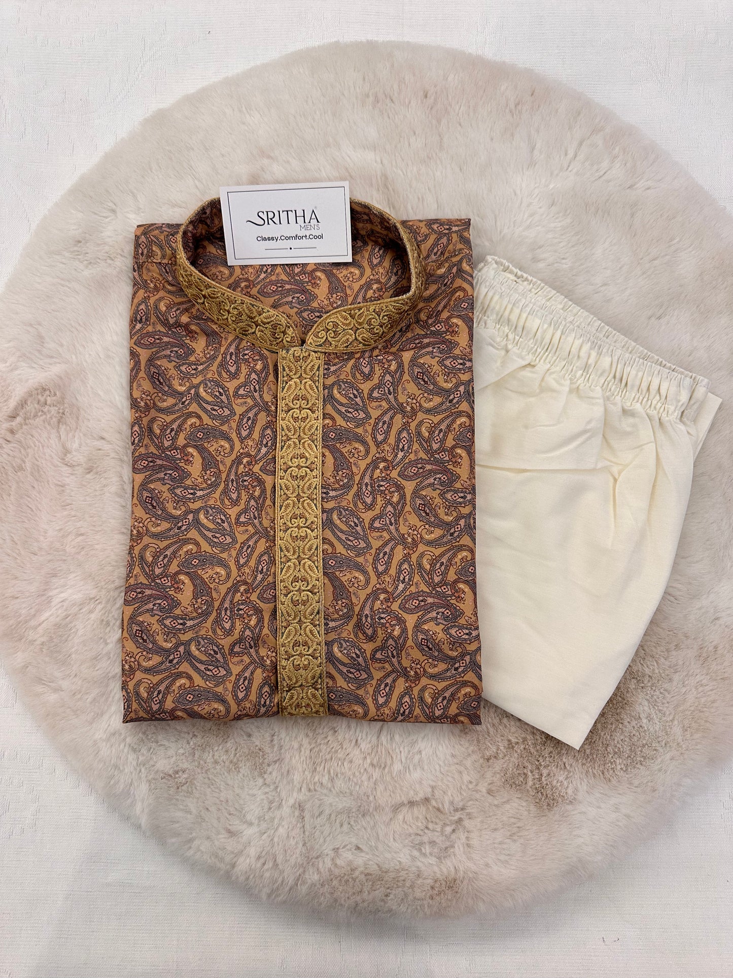 SM0624-06-06 Yellow Floral Soft Cotton Blend Kurta Set