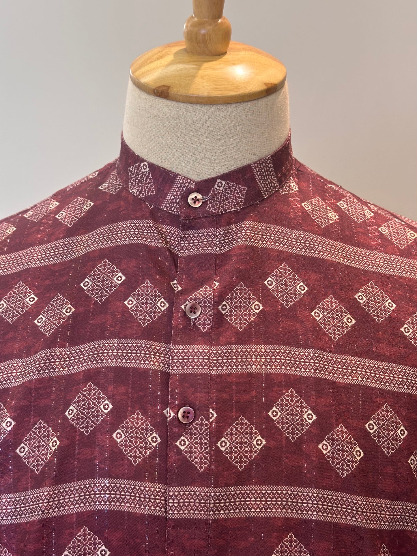 SM0326-18-01 Red Soft Silk Blend Kurta
