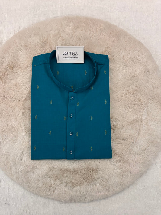 SM0226-01-10 Petronas Green & Gold Cotton Kurta