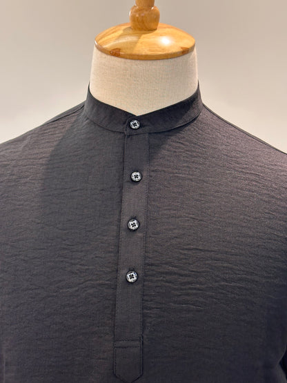 SM0326-01-08 Black Soft Short Kurta