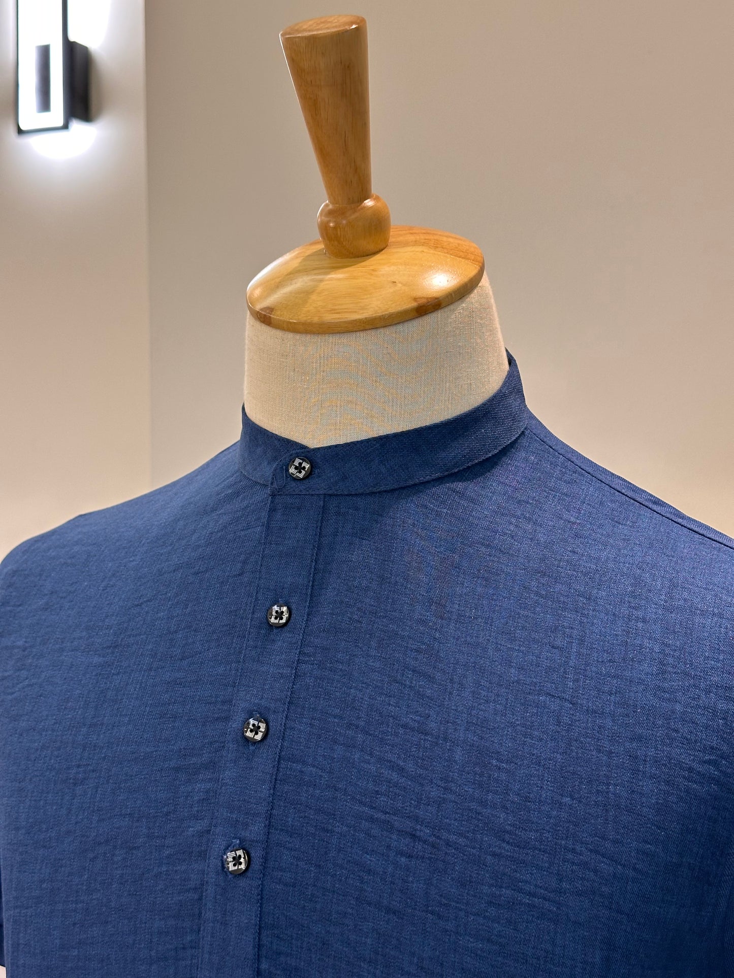 SM0326-01-04 Dark Blue Soft Short Kurta
