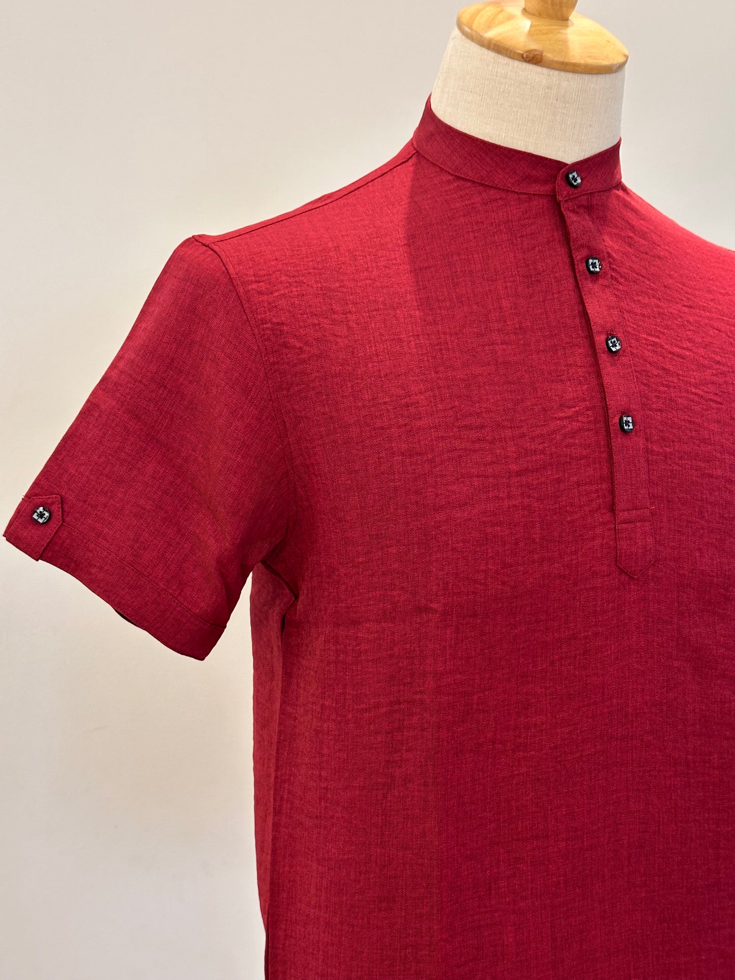 SM0326-01-09 Red Soft Short Kurta