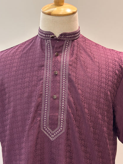 SM0126-18-01 Wine Soft Silk Blend Kurta