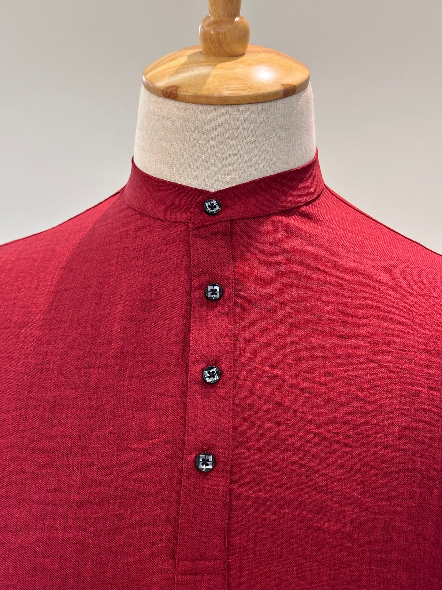 SM0326-01-09 Red Soft Short Kurta