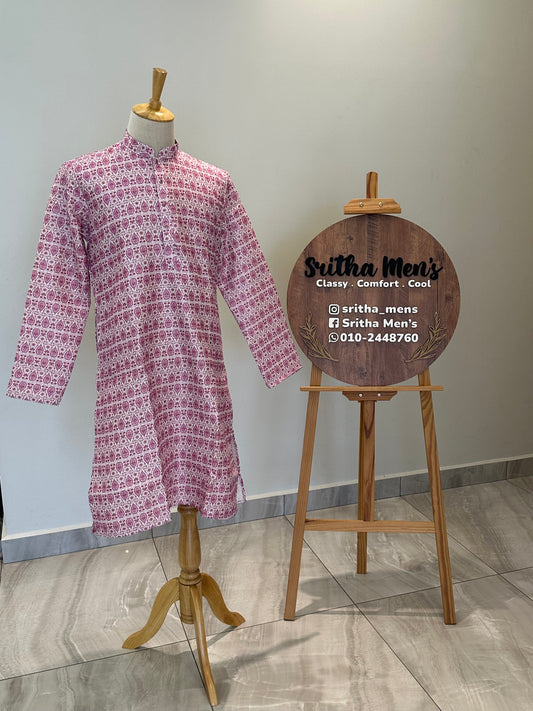 SM0625-02-04 Magenta Pink Silk Blend with Lining Kurta Set