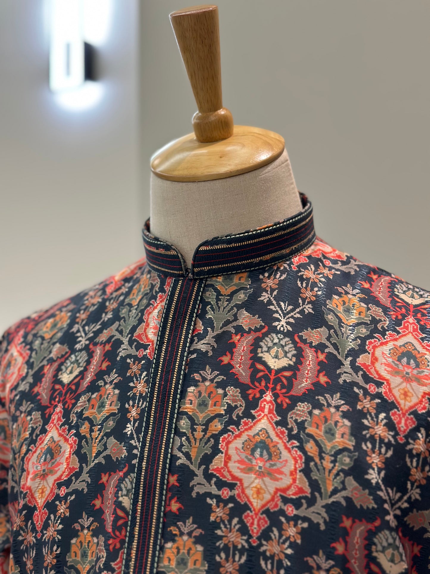 SM0925-01-06 Grey Green Soft Cotton Silk Kurta