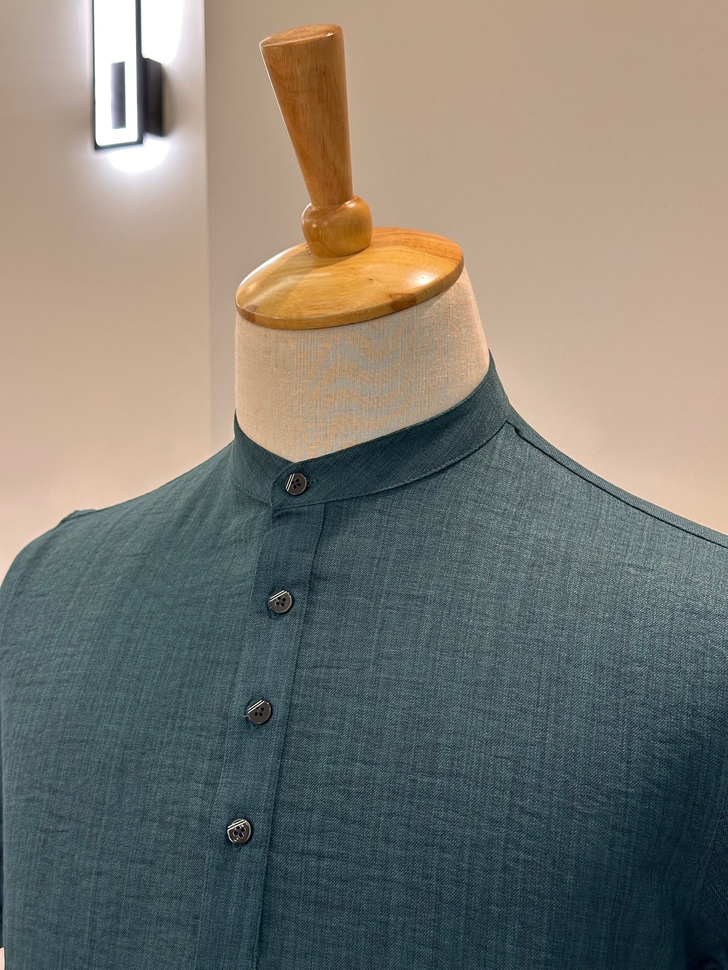 SM0326-01-06 Dark Green Soft Short Kurta