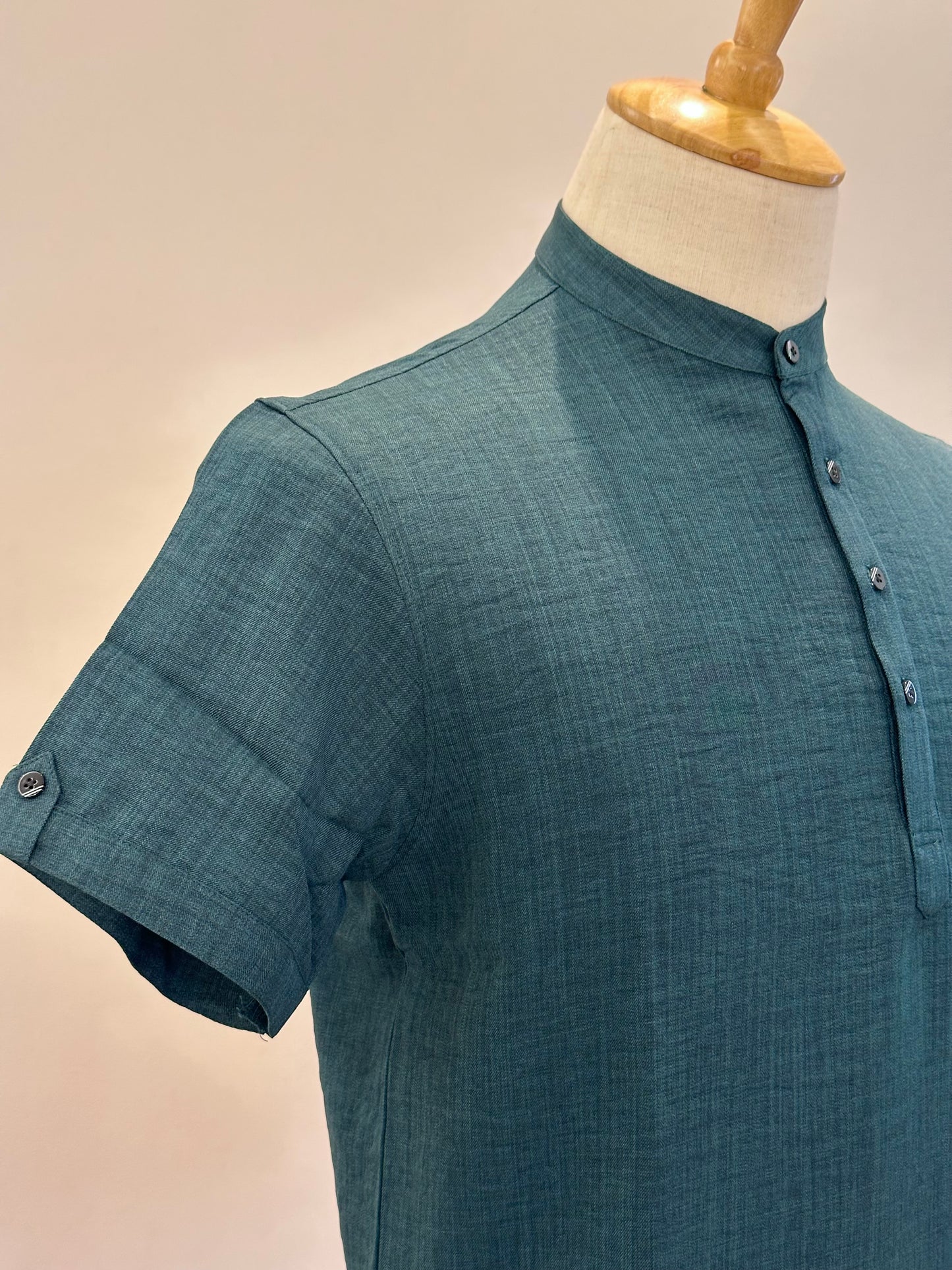 SM0326-01-06 Dark Green Soft Short Kurta