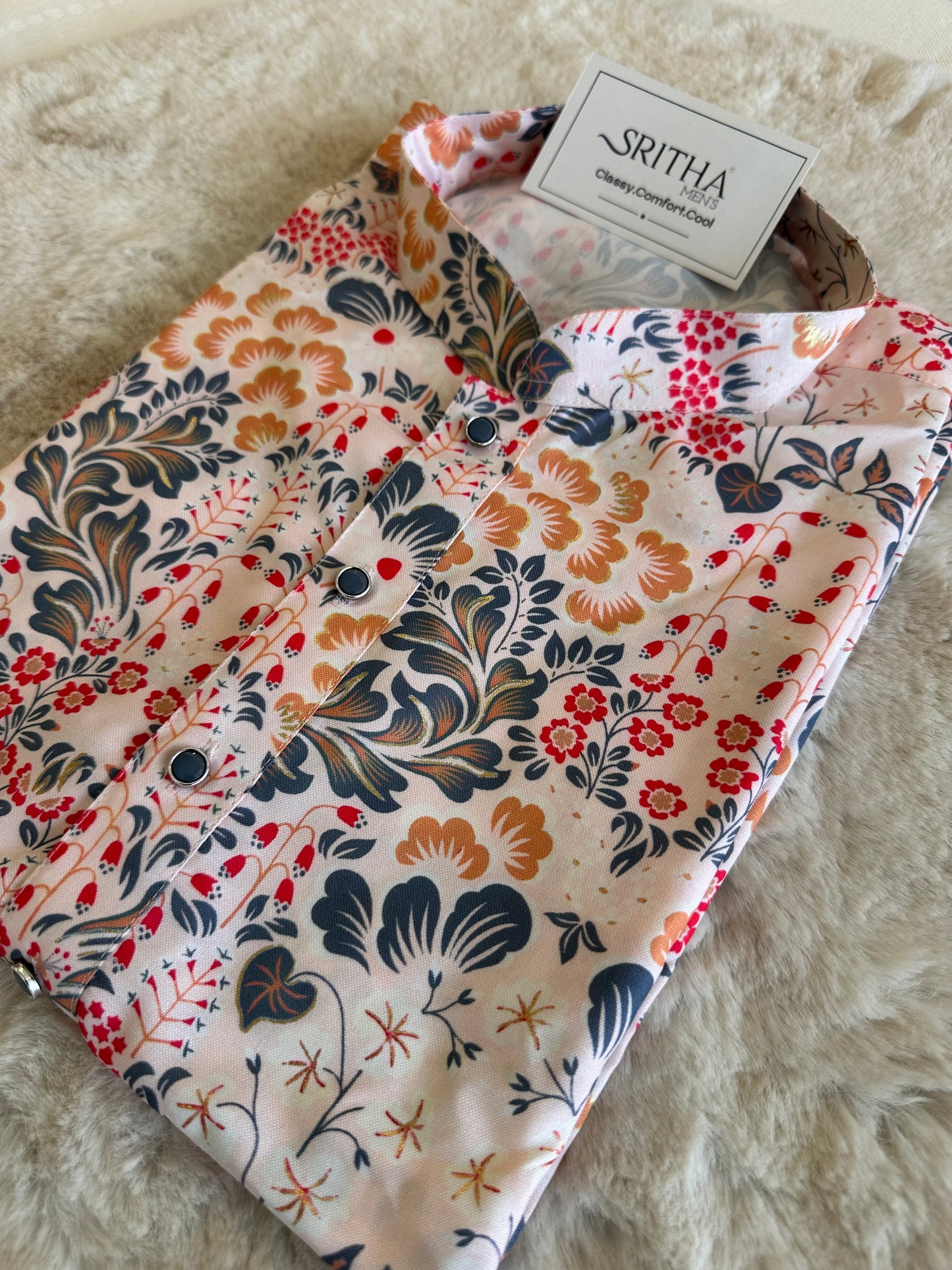 SM1125-02-16 Light Pink Soft Viscose Blend Kurta Set