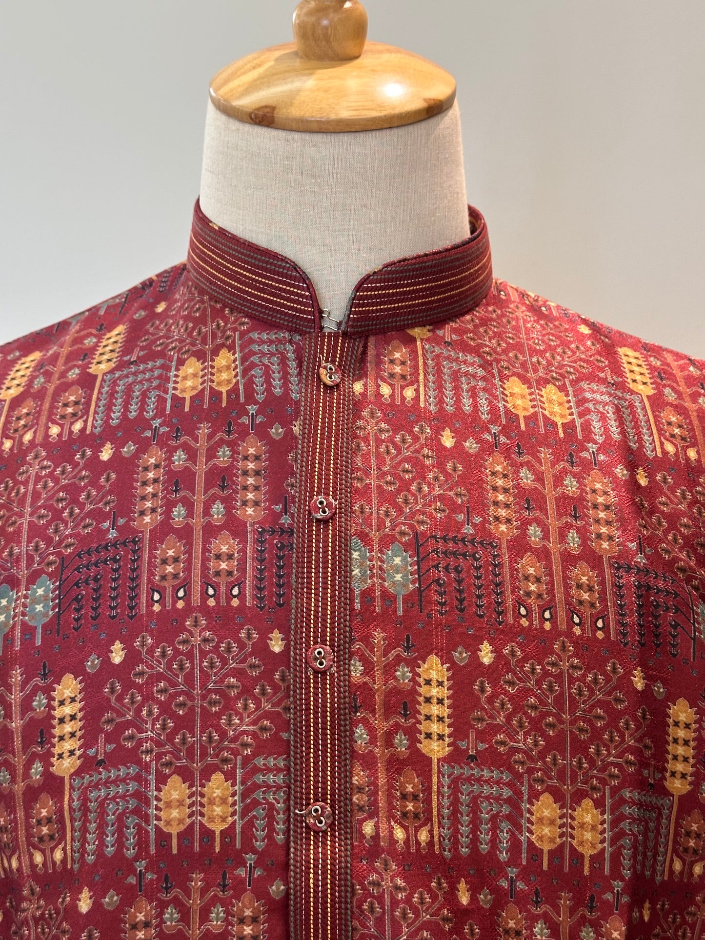 SM1225-01-14 Maroon Soft Cotton Silk Kurta