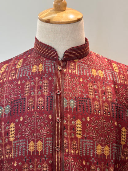 SM1225-01-14 Maroon Soft Cotton Silk Kurta