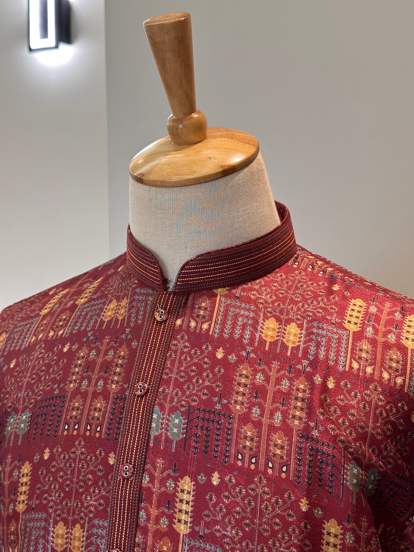 SM1225-01-14 Maroon Soft Cotton Silk Kurta