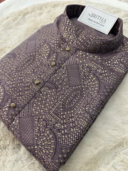 SM0526-02-05 Onion Shade Silk Blend Kurta with Cotton Lining Kurta Set