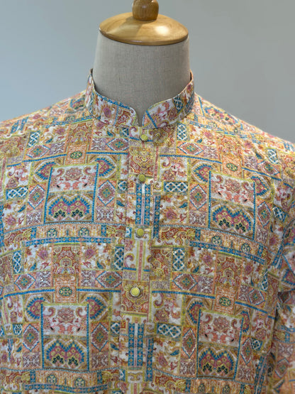 SM0925-02-09 Fade Yellow Soft Cotton Kurta Set