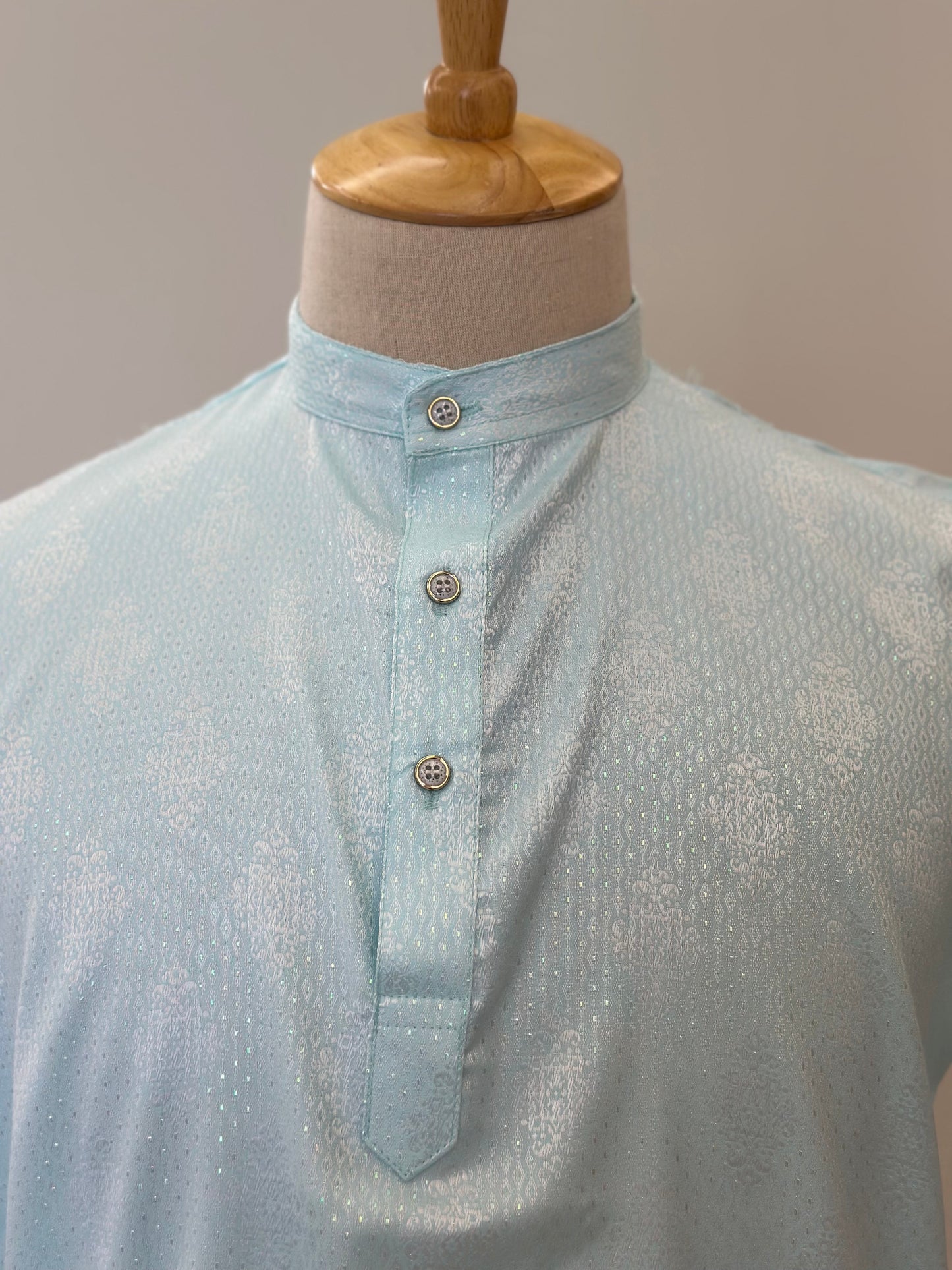 SM0925-18-01 Light Green Soft Silk Blend Short Kurta