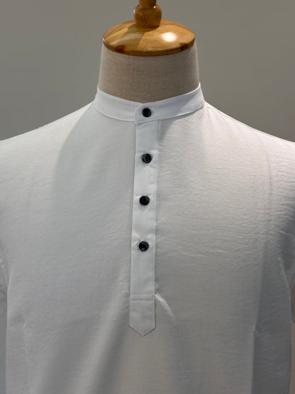 SM0326-01-03 White Soft Short Kurta
