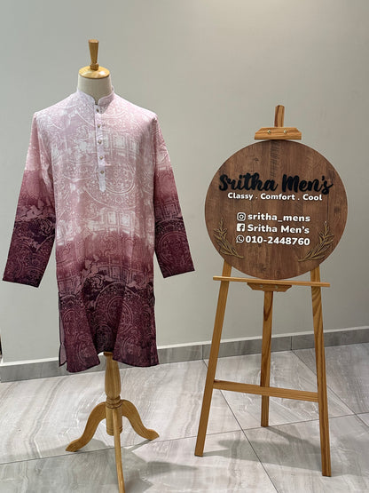 SM0825-01-06 Dual Tone Purple Cotton Kurta