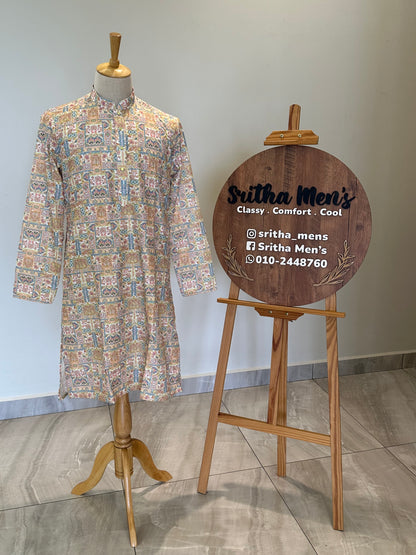 SM0925-02-09 Fade Yellow Soft Cotton Kurta Set